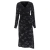 Diane Von Furstenberg Tamra Flocked Bodycon Midi Dress In Black