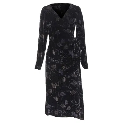 DIANE VON FURSTENBERG FLORAL PRINT VELVET WRAP DRESS ROBE