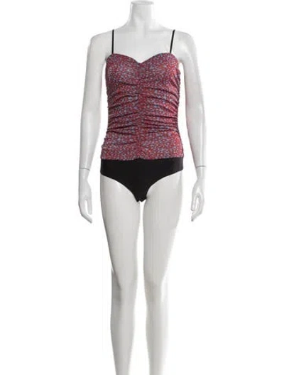 Pre-owned Diane Von Furstenberg Floral Print V-neck Bodysuit In Pink