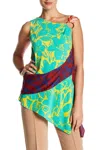 Diane Von Furstenberg Floral Silk Asymmetrical Blouse In Multicolor In Multi