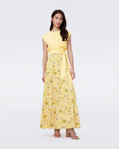 Diane Von Furstenberg Florencia Skirt By  In Size 14 In Yellow