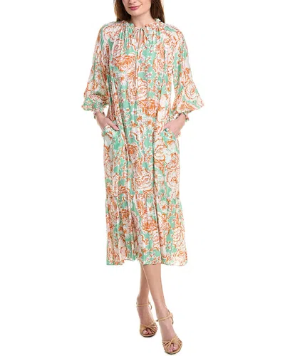Diane Von Furstenberg Fortina Silk-blend Maxi Dress In Green