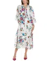 Diane Von Furstenberg Fortina Ruffled Floral-print Voile Midi Dress In White
