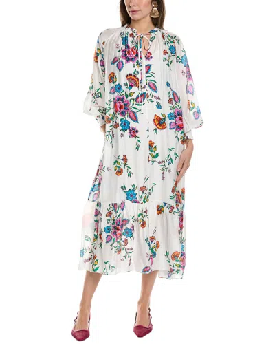 Diane Von Furstenberg Fortina Ruffled Floral-print Voile Midi Dress In White