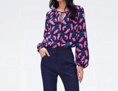 Diane Von Furstenberg Freddie Blouse In Autumn Berries In Multi