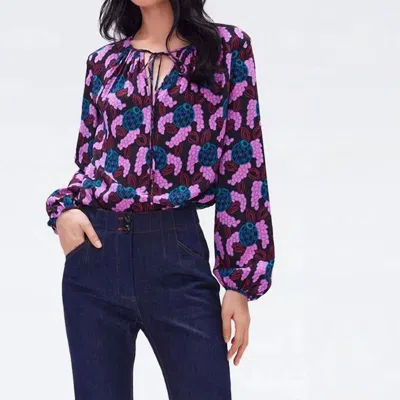 Diane Von Furstenberg Freddie Blouse In Purple