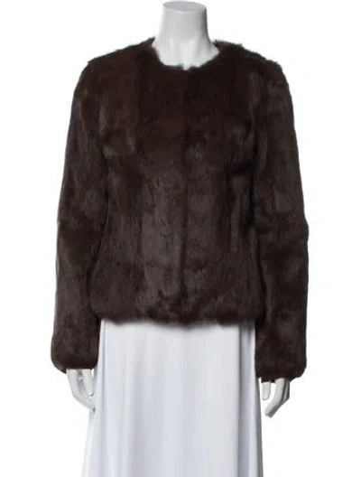 Pre-owned Diane Von Furstenberg Fur Fur Jacket In Brown