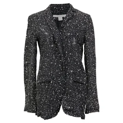 Diane Von Furstenberg Galaxy Crepe Jacket Blazer In Black Viscose