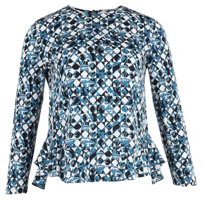 Diane Von Furstenberg Galia Swing Blouse In Blue Silk