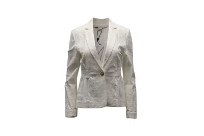 Diane Von Furstenberg Gavyn Textured Jacket In White Cotton In Grey