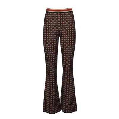 DIANE VON FURSTENBERG DIANE VON FURSTENBERG GEOMETRIC JACQUARD KNIT FLARED-LEG PANTS