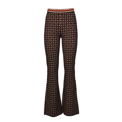 DIANE VON FURSTENBERG GEOMETRIC JACQUARD KNIT FLARED-LEG PANTS