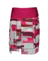 Diane Von Furstenberg Geometric Panels Flowy Skirt In Pink Silk In Pink