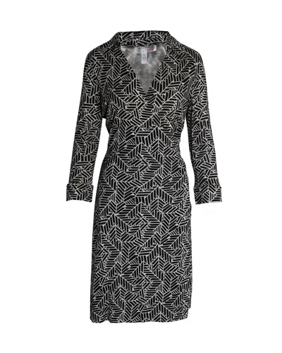 Diane Von Furstenberg Geometric Pattern Wrap Dress In Multicolor Silk
