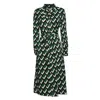 Diane Von Furstenberg Geometric Print Midi Chemisier Dress