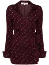Diane Von Furstenberg Geometric Print Wrap Shirt In Red
