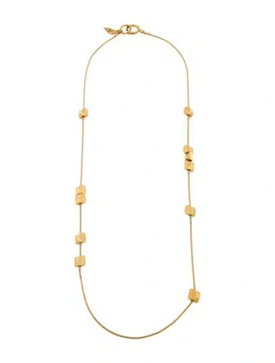 Pre-owned Diane Von Furstenberg Geometric Station Necklace, 35" In Multi