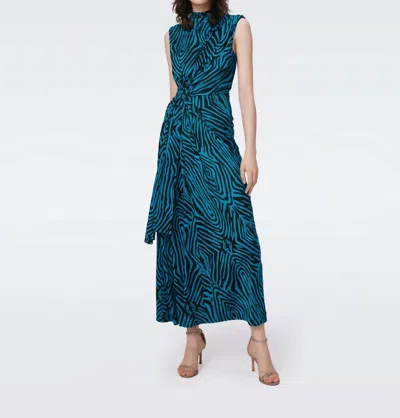 Diane Von Furstenberg Geri Dress In Blue Zebra In Multi