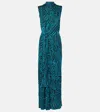 Diane Von Furstenberg Geri Abstract Striped Tie-waist Midi Dress In Blue