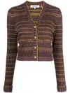 Diane Von Furstenberg Gilda Patterned-jacquard Cardigan In Purple