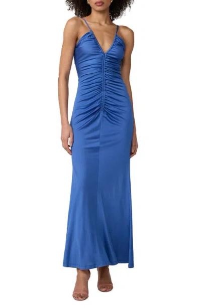 Diane Von Furstenberg Gillian Center Ruched Jersey Dress In Blue