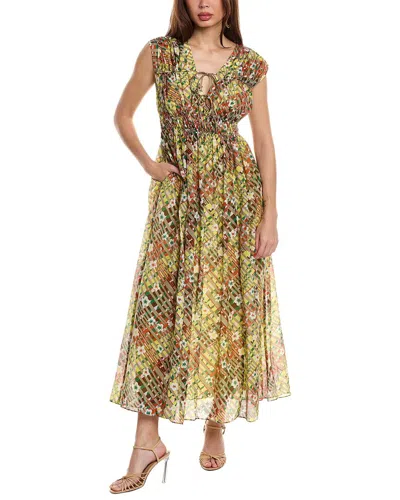 Diane Von Furstenberg Gillian Silk-blend Maxi Dress In Green