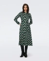 Diane Von Furstenberg Geometric Print Midi Chemisier Dress