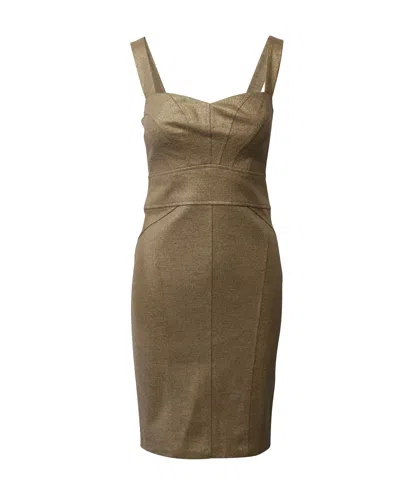 Diane Von Furstenberg Gold Lame Sheath Dress In Viscose