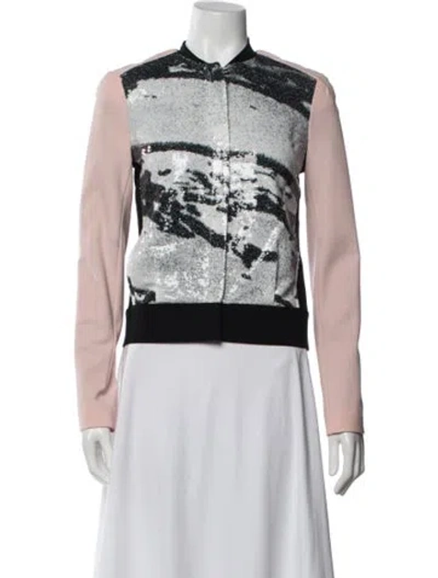 Pre-owned Diane Von Furstenberg Graphic Print Bomber Jacket In Multi