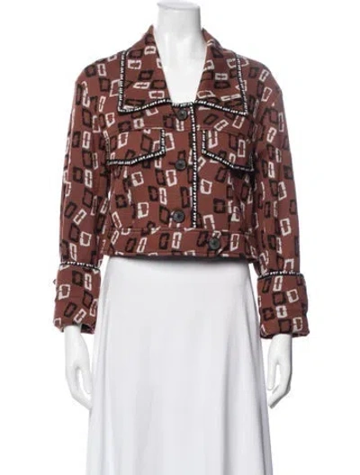 Pre-owned Diane Von Furstenberg Graphic Print Jacket In Multi