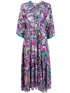 Diane Von Furstenberg Graphic-print Mid-length Dress In Purple