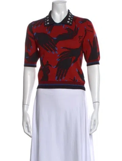 Pre-owned Diane Von Furstenberg Graphic Print Sweater In Blue