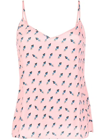 Diane Von Furstenberg Graphic-print Top In Pink