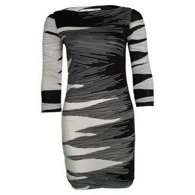 Pre-owned Diane Von Furstenberg , Graphic Printed Dress In Black