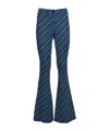 Diane Von Furstenberg Geometric Jacquard Knit Flared-leg Pants In Blue
