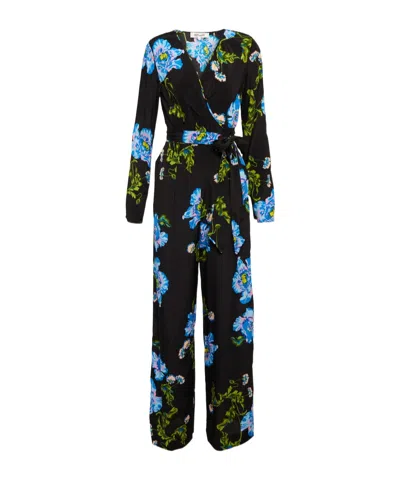 Diane Von Furstenberg Gulio Printed Jumpsuit In Black