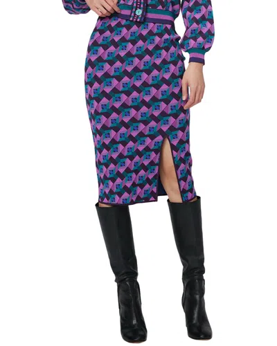 Diane Von Furstenberg Gusta Knit Jacquard Skirt In Pink