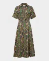 Diane Von Furstenberg Hadara Snakeskin-print Midi Shirtdress In Python Lg