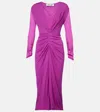 Diane Von Furstenberg Hades Gathered Jersey Midi Dress In Purple