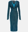 Diane Von Furstenberg Hades Glittered Stretch-jersey Midi Dress In Blue