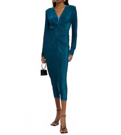 Diane Von Furstenberg Hades Jersey Midi Dress With Sparkle In Blue
