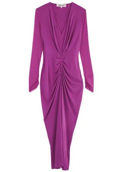 Diane Von Furstenberg Hades Mesh Midi Dress In Bright Purple