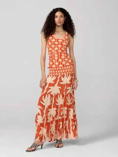 Diane Von Furstenberg Hadley Tank In Heritage Palm Burnt Orange