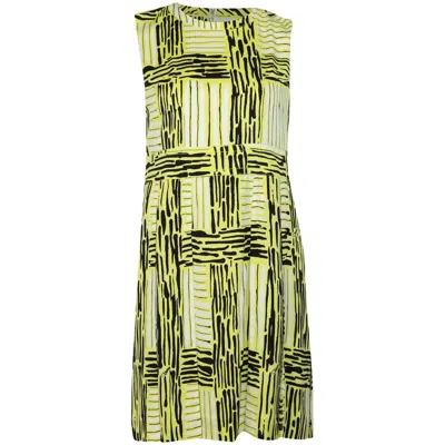 Diane Von Furstenberg Hayley Printed Casual Dress In Yellow Cotton