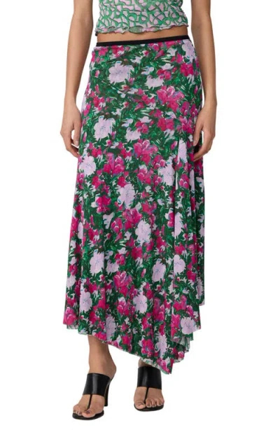 Diane Von Furstenberg Hedi Print Asymmetric Maxi Skirt In Pink