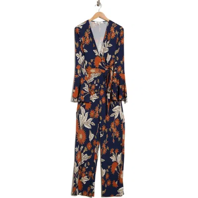 Diane Von Furstenberg Helen Wrap Jumpsuit In Blue