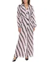 Diane Von Furstenberg Higos Geo Print Long Sleeve Wide Leg Jumpsuit In Pink