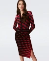 Diane Von Furstenberg Hima Cardigan In Bird Weave Pink Gradient