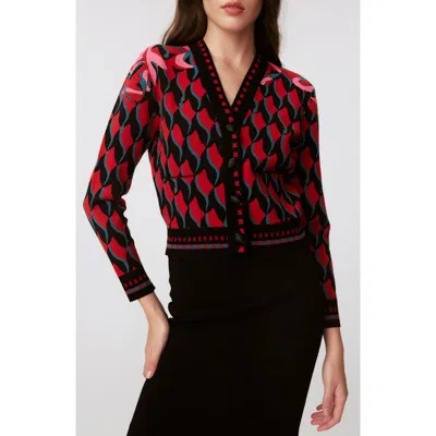 Diane Von Furstenberg Hima Cardigan In Red