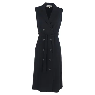 Diane Von Furstenberg Hollie Double-breasted Crepe Midi Dress In Black Wool